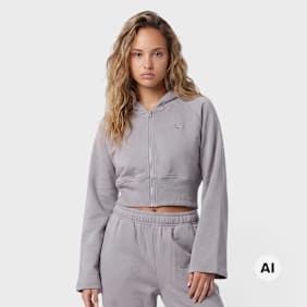 New Balance Brushed Coastal Fleece Full Zip szary
