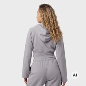 New Balance Brushed Coastal Fleece Full Zip grijs