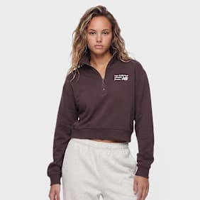 New Balance Athletics Premium Logo Oversized Half Zip fioletowy