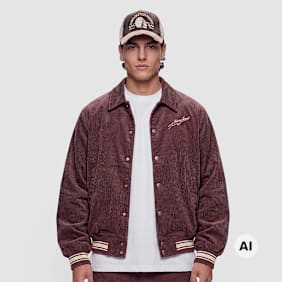 Karl Kani Corduroy Oversized College Jacket braun