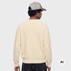 Karl Kani Script Knit Oversized Crew bege