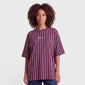 Karl Kani Small Signature Essential Pinstripe OS Tee Viola