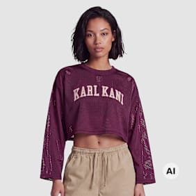 Karl Kani College Mesh Cropped Longsleeve pourpre