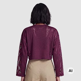 Karl Kani College Mesh Cropped Longsleeve pourpre