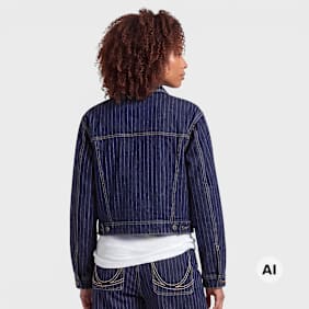 Karl Kani Retro Cropped Denim Jacket blauw
