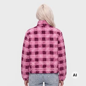 Karl Kani OG Check Teddy Trackjacket różowy