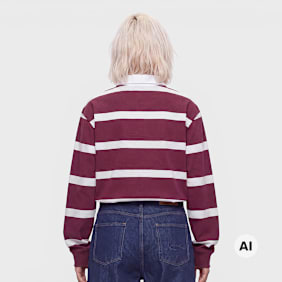 Karl Kani College Stripe Boxy Rugby Shirt ljubičasta
