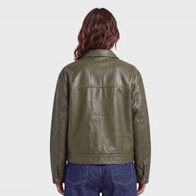 Karl Kani OG Pu Leather Boxy Jacket zelena