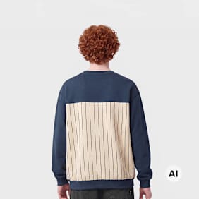 Karl Kani Varsity Pinstripe Crewneck Junior blauw