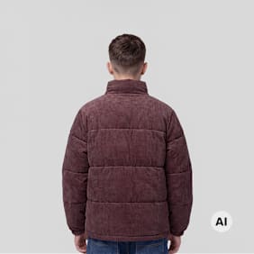 Karl Kani Signature Corduroy Puffer Jacket brązowy
