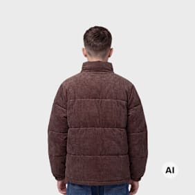 Karl Kani Signature Corduroy Puffer Jacket smeđa