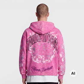 Smoke Rise Trouble In Peace Zip Hoodie rosa
