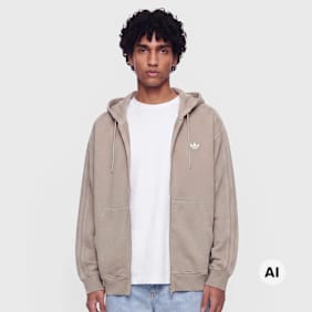 adidas Originals Washed Full Zip Oversized Hoodie braun