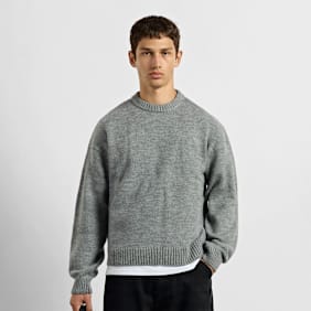 Burocs Knit Crewneck Sweater szary