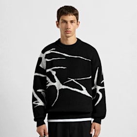 Burocs Jacquard Knit Sweater czarny