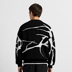 Burocs Jacquard Knit Sweater czarny