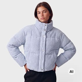 Urban Classics Ladies Cropped Cord Puffer bluegrey Undefined Color
