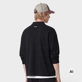 Another Cotton Lab Another Longsleeve Piqué Polo Shirt Schwarz