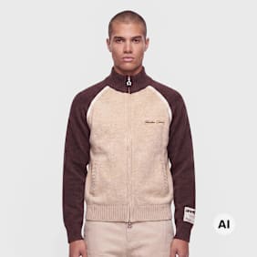 Another Cotton Lab Another Zip Cardigan brązowy