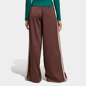 adidas Originals Adicolor Track Pants Satin Wide Leg brun