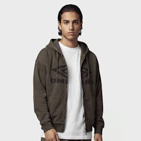 Umbro Washed Zip Through Hoodie castanho