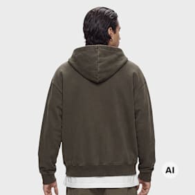 Umbro Washed Zip Through Hoodie Braun