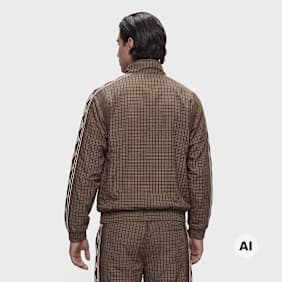 Umbro Checkered Track Jacket Marrone