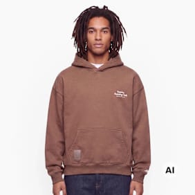Another Cotton Lab SRC Washed Hoodie castanho
