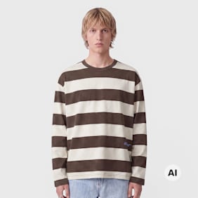 Another Cotton Lab Another Stripe Rave Longsleeve bruin