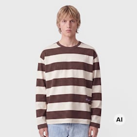 Another Cotton Lab Another Stripe Rave Longsleeve smeđa