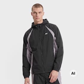 New Balance Color Blocked Woven Jacket preto