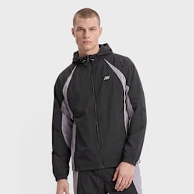 New Balance Color Blocked Woven Jacket Schwarz