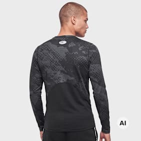 Under Armour UA HG ARMOUR COMP PRINTED LS black/white schwarz