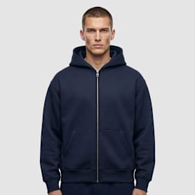 Urban Classics Heavy Scuba Zip Hoody blau