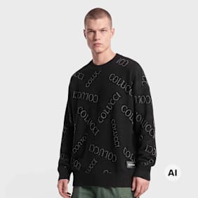 Colucci KNIT LOGO SWEATER BLACK preto
