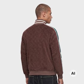 Colucci Velours Checkerboard Trackjacket Marrone