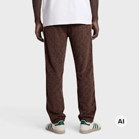 Colucci VELOURS CHECKERBOARD TRACKPANTS DARK BROWN braun