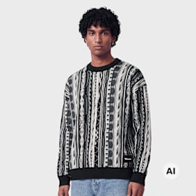 Colucci FLATKNIT SWEATER BLACK preto