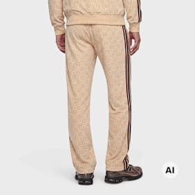 Colucci VELOURS CHECKERBOARD TRACKPANTS BEIGE beige