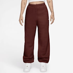 Nike Studio Fleece Mid Weight High Rise Oversized Cuff Pant crvena