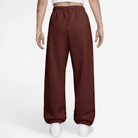 Nike Studio Fleece Mid Weight High Rise Oversized Cuff Pant rouge