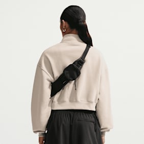 Nike Studio Fleece Mid Weight Oversized Crop Quarter-Zip bež
