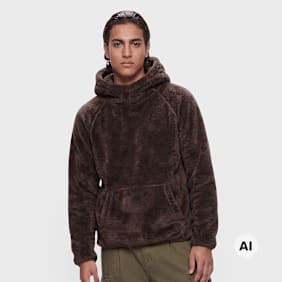 K1X Tag Logo Teddy Hoodie castanho