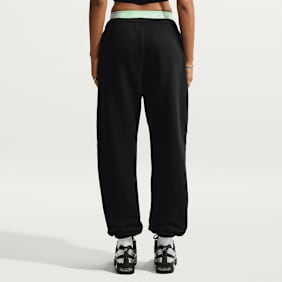 Nike Studio Fleece Medium Weight High-Rise Oversized Cuffed Pants Schwarz