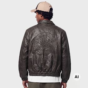 Karl Kani Kani Cursive Pu Leather Coach Jacket Marrone