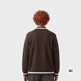 Karl Kani OG K Knit Zip Cardigan Junior brown brun