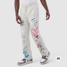 Smoke Rise Doodle Fleece Pant multicolore