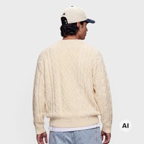 Another Cotton Lab Another Cable Knit Sweater bege