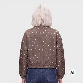 Decibel Polka Dot Funnel Neck Jacket braun