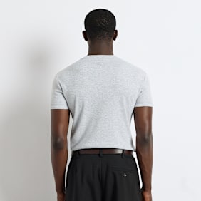 Burocs Slim Rib T-Shirt grigio